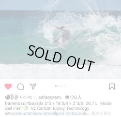 画像2: 【シェイパー&ライダー使用中古！】 Hammo / SAILFISH Black Beauty 5'3 26.4L" 1/2 Carbon&Tint!!