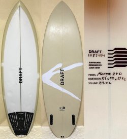 画像1: 【人気モデル美品】DRAFT // New Round Menace Twin 5'5" Fomura-1ブランク ティント入