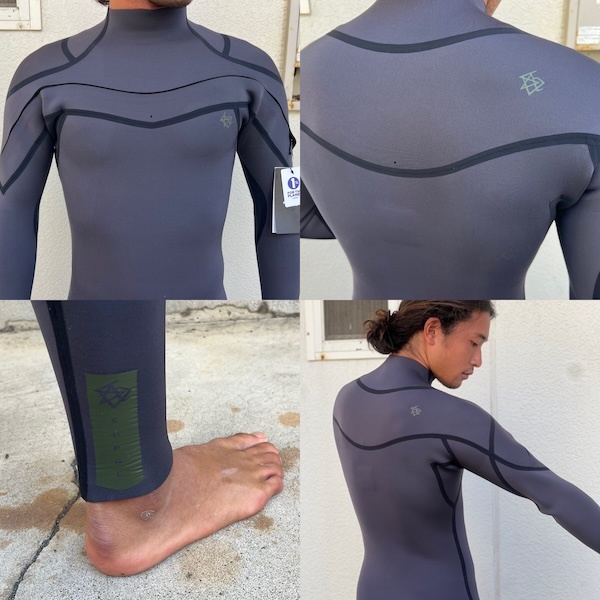 画像3: 【特別価格】 SURGE WETSUITS / チェストジップ フルスーツ / チャコールグレー  ML